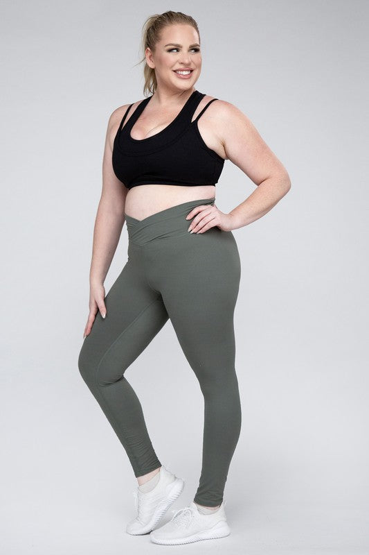 Plus Size V Waist Full Length Leggings