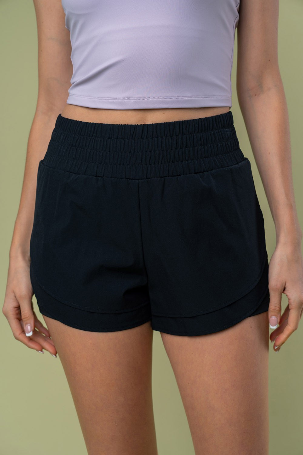 Full Size High Waisted Knit Shorts