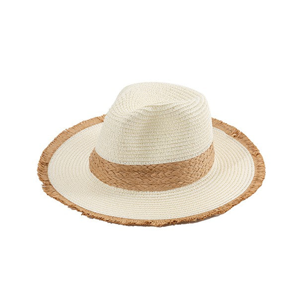 Frayed Brim Straw Hat