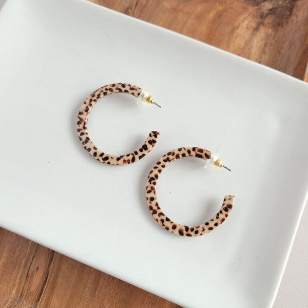 Camy Hoops - Brown Dot