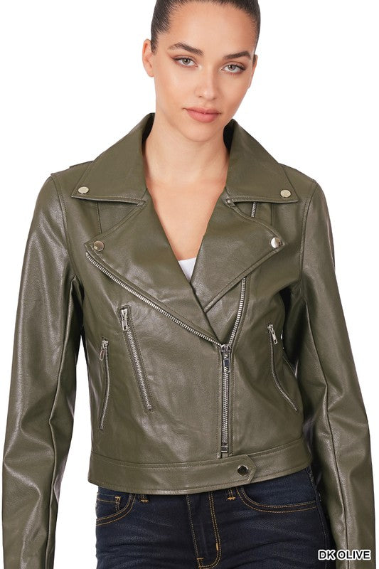 Vegan Leather Moto Jacket