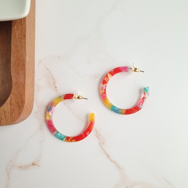 Camy Hoops - Rainbow Confetti