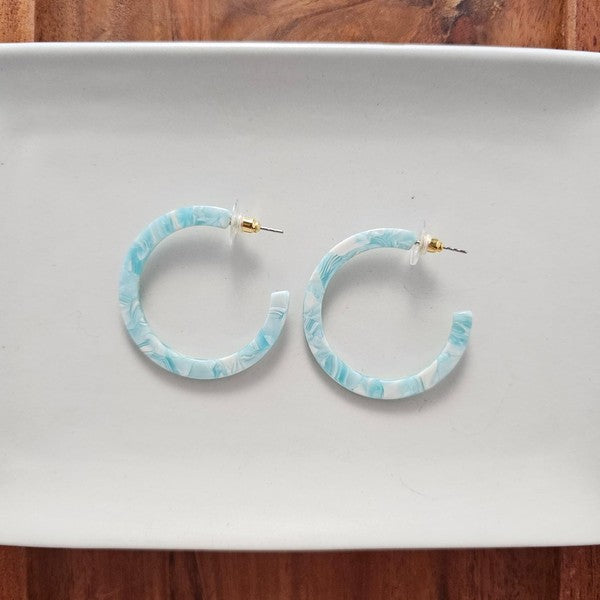 Camy Hoops - Aquamarine