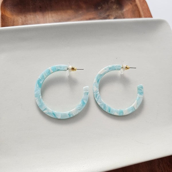 Camy Hoops - Aquamarine