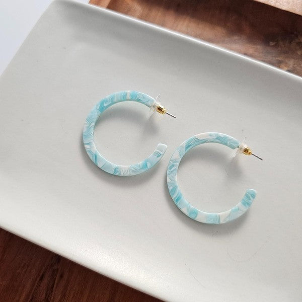 Camy Hoops - Aquamarine