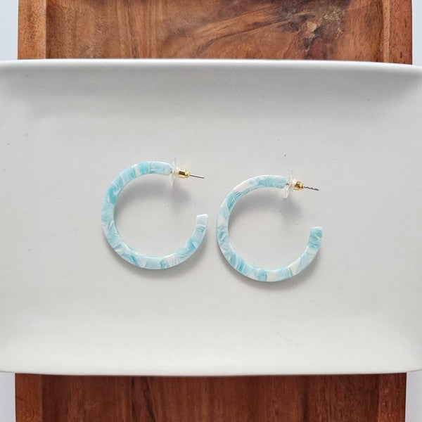 Camy Hoops - Aquamarine