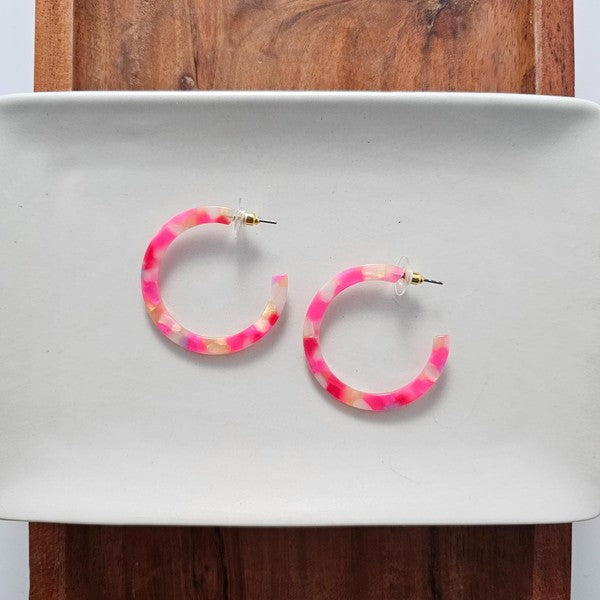 Camy Hoops - Tropical Pink