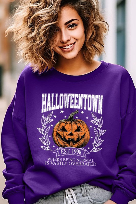 Halloweentown Pumpkin Graphic Fleece Sweatshirts