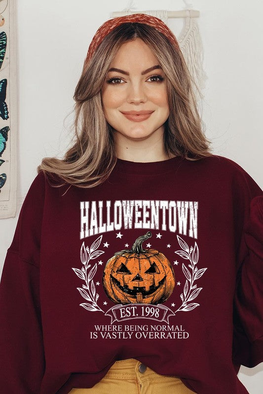 Halloweentown Pumpkin Graphic Fleece Sweatshirts