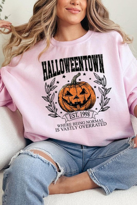 Halloweentown Pumpkin Graphic Fleece Sweatshirts