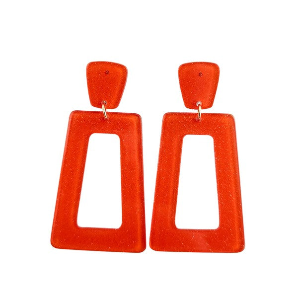 Avery Earrings - Orange Glitter