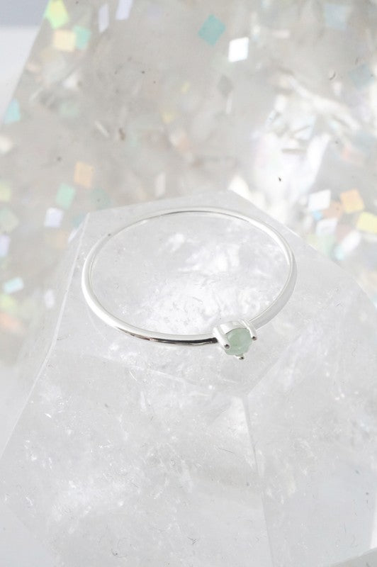 Jade Solitaire Crystal Orb Ring