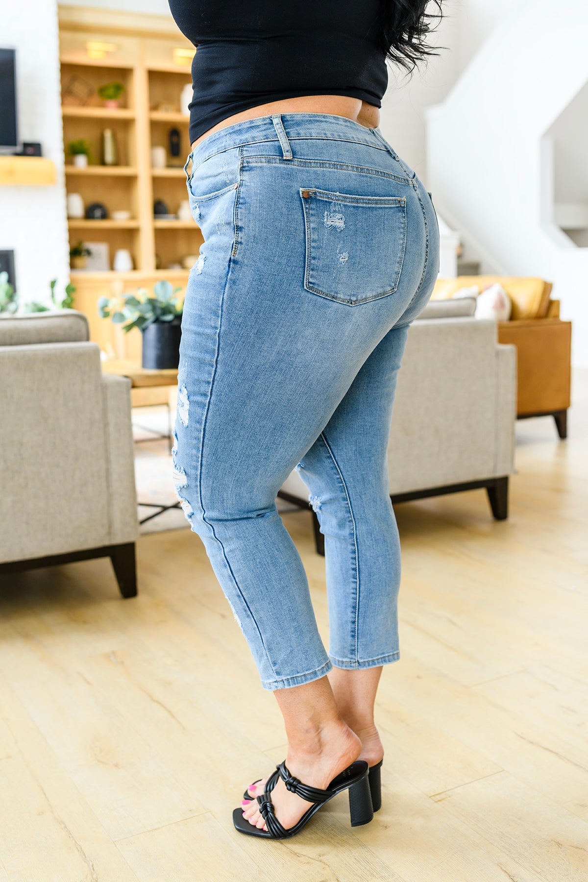 Judy Blue Florence High Waist Destroyed Boyfriend Jeans