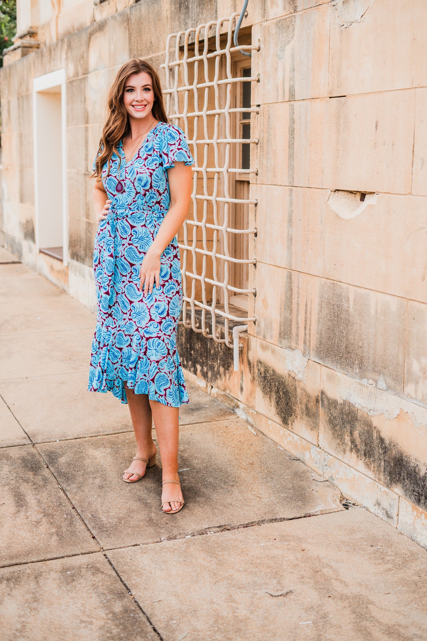 JCrew V-Neck Flutter Hem Dress