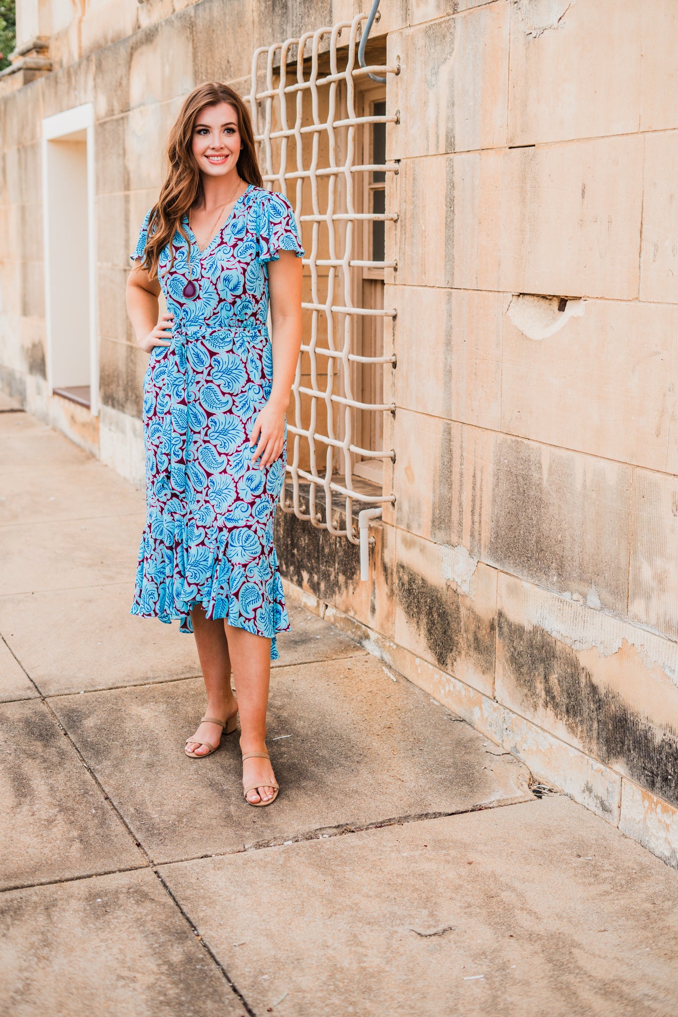 JCrew V-Neck Flutter Hem Dress