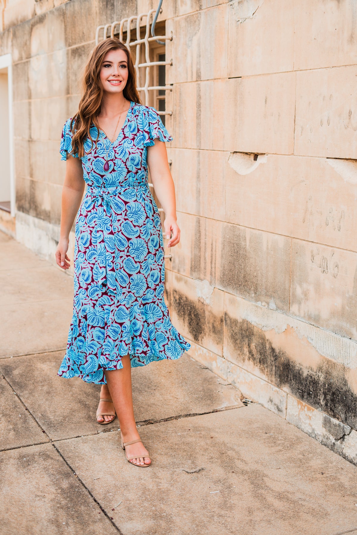 JCrew V-Neck Flutter Hem Dress