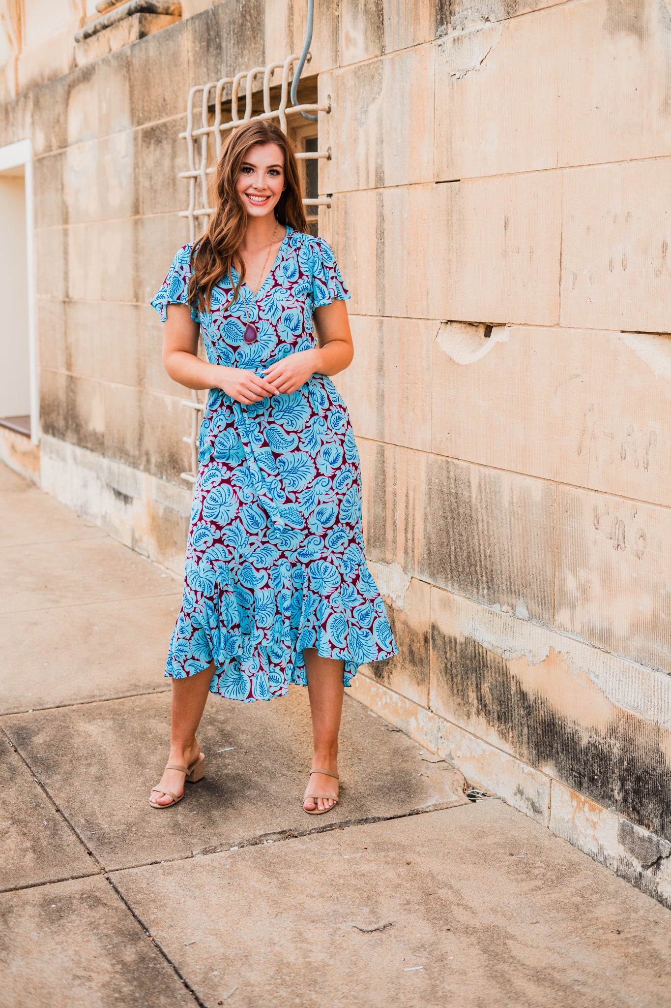 JCrew V-Neck Flutter Hem Dress