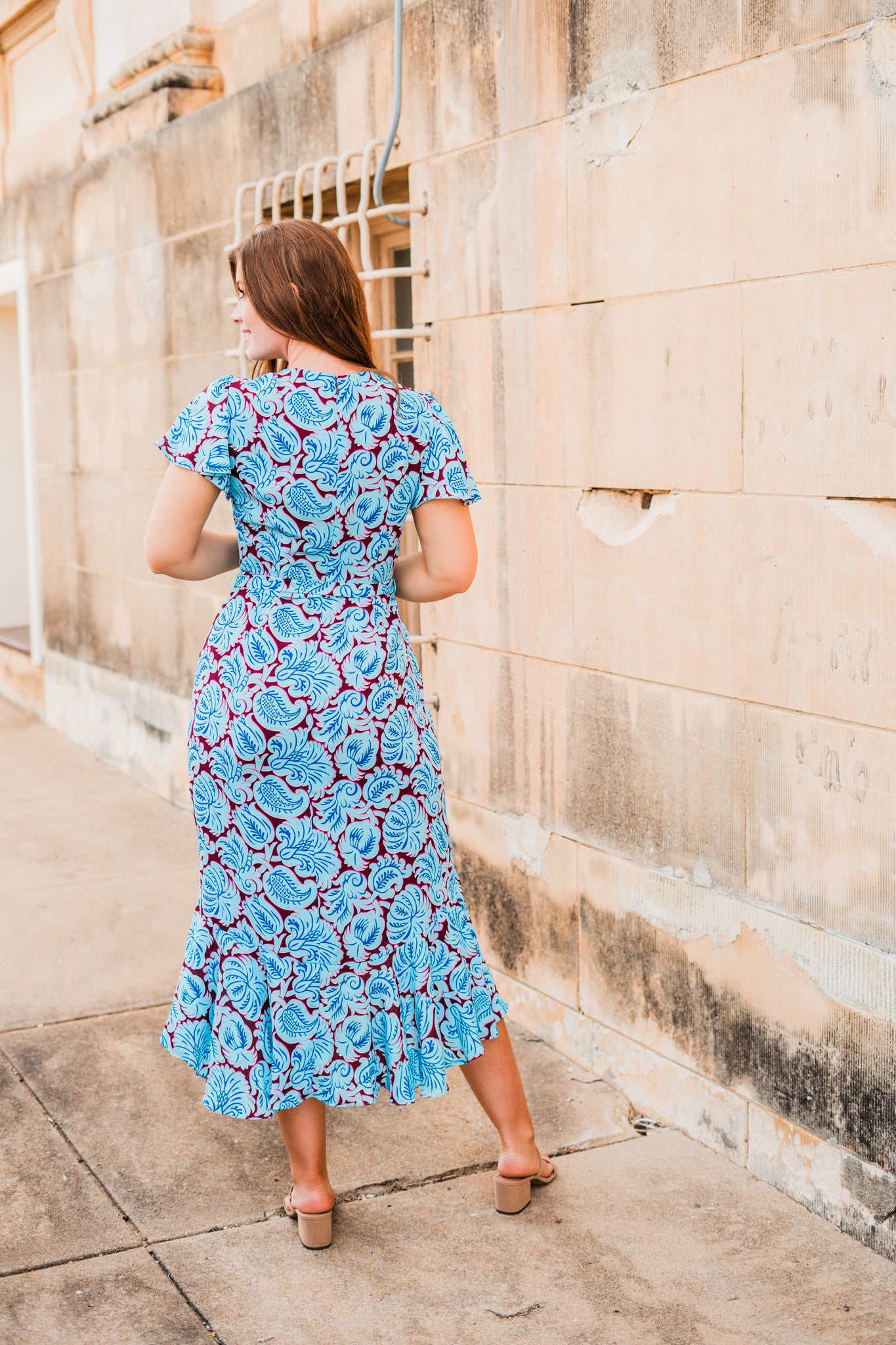 JCrew V-Neck Flutter Hem Dress