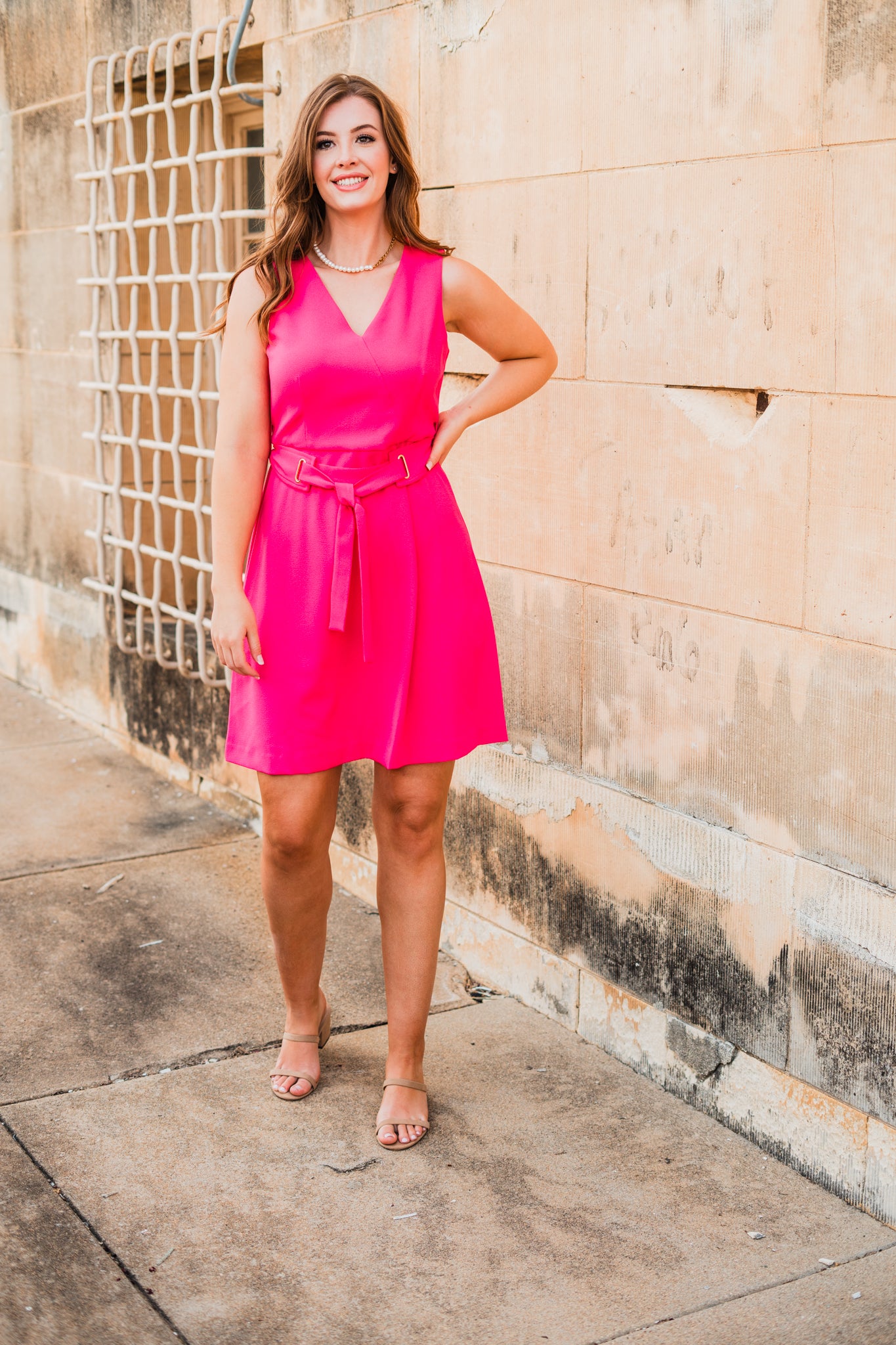 Nine West Belted Fit And Flare Dress