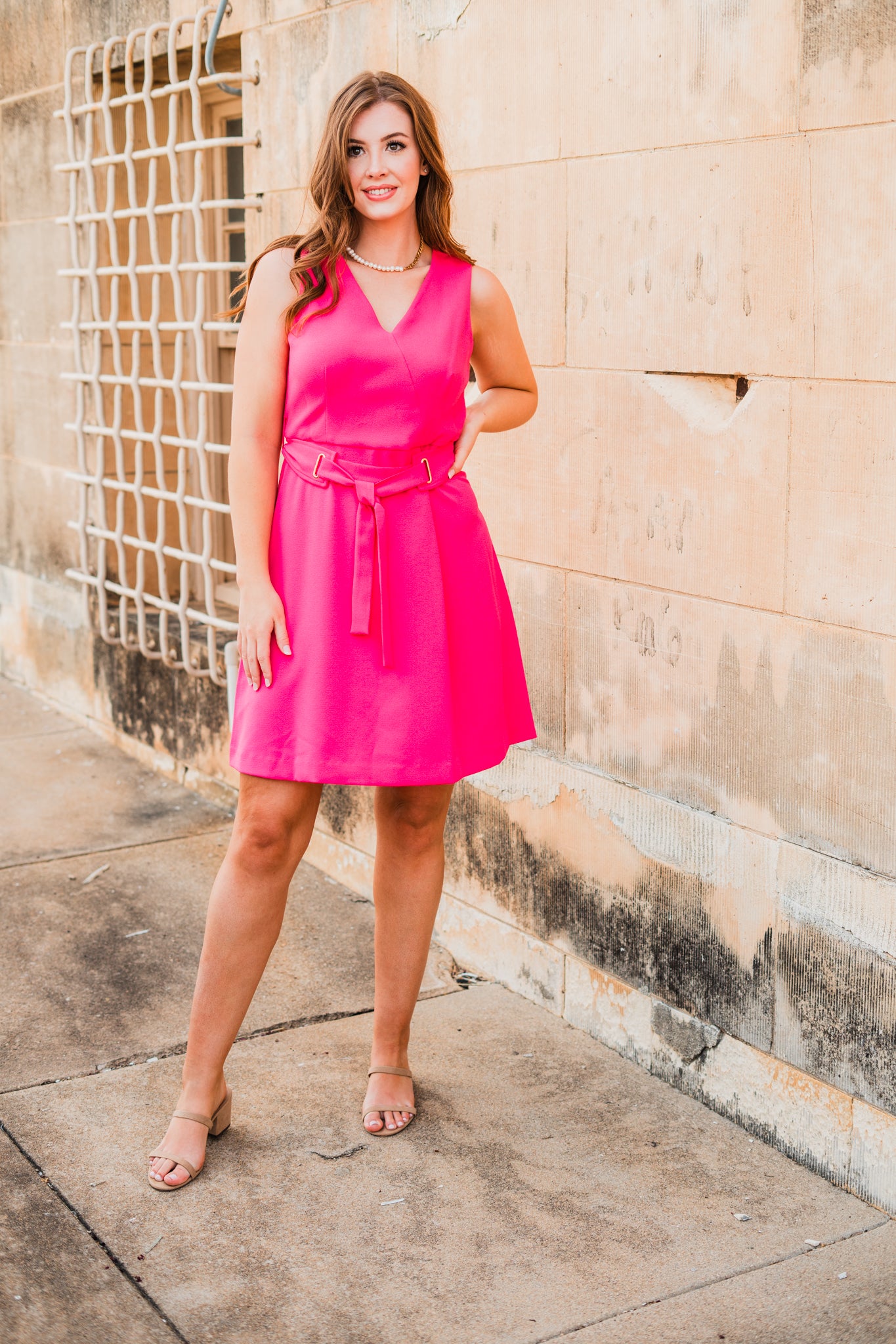 Nine West Belted Fit And Flare Dress