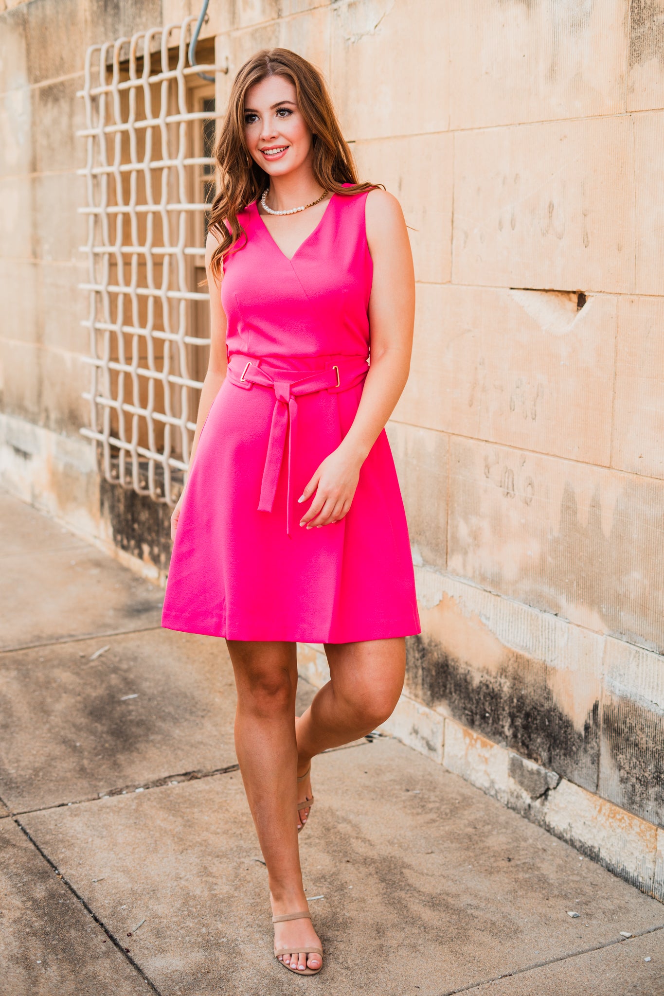 Nine West Belted Fit And Flare Dress