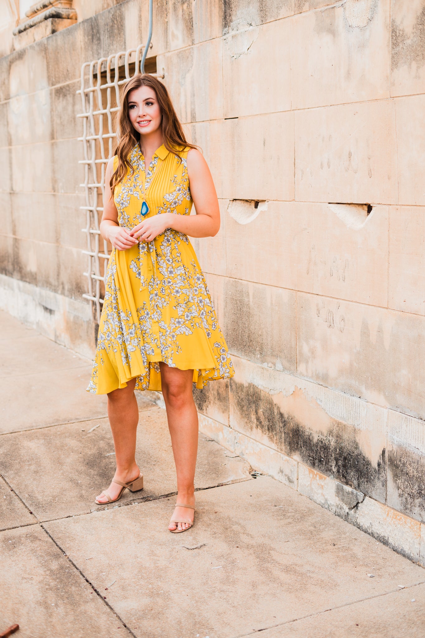 Button Down A-Line Shirt Dress