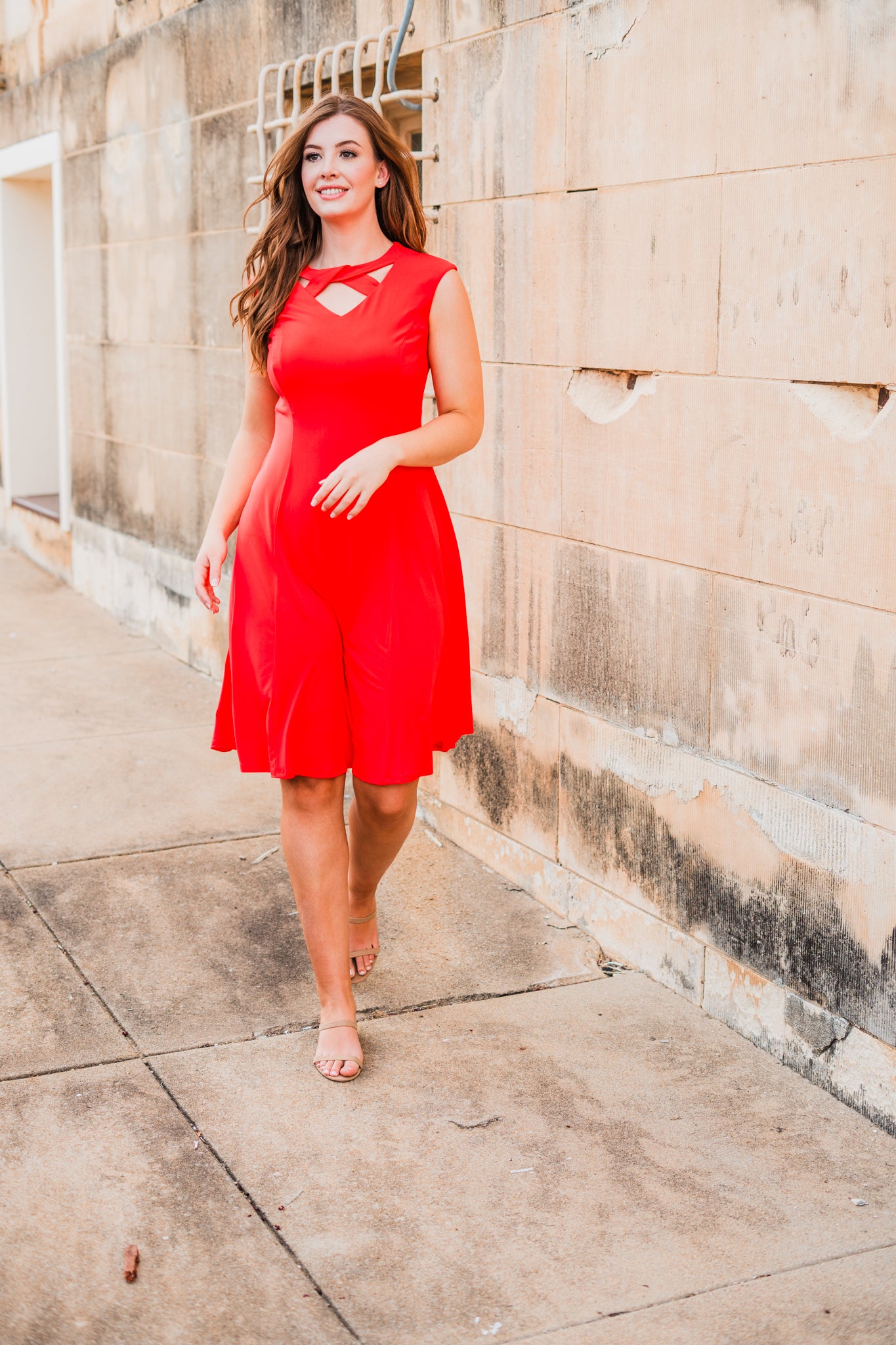 Cut Out Fit And Flare Dress