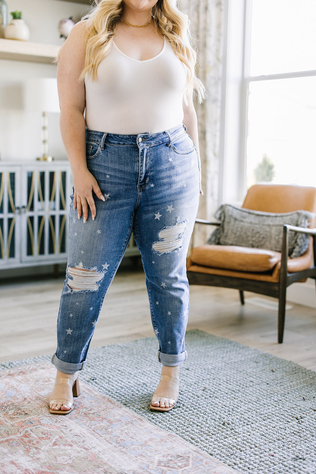 Judy Blue Juliet Star Crossed Boyfriend Jeans