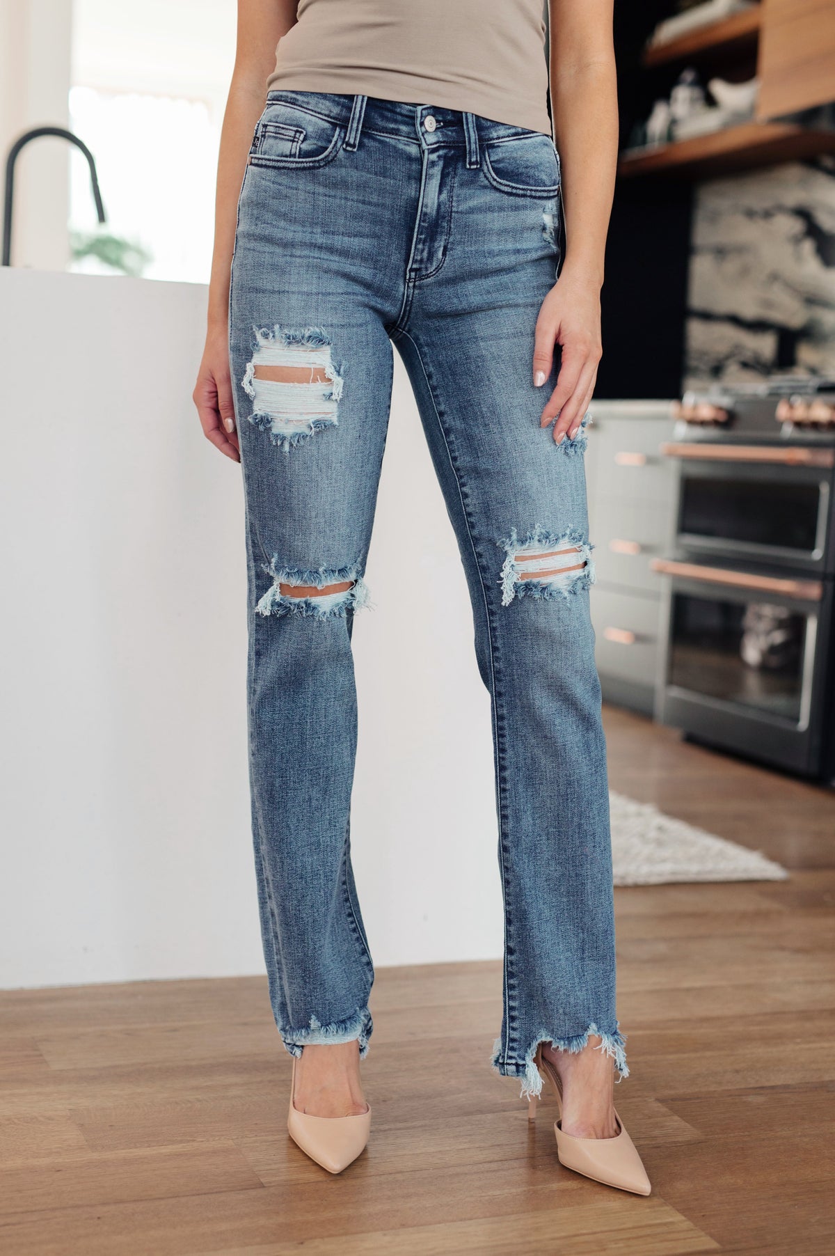 Judy Blue O&#39;Hara Destroyed Straight Jeans