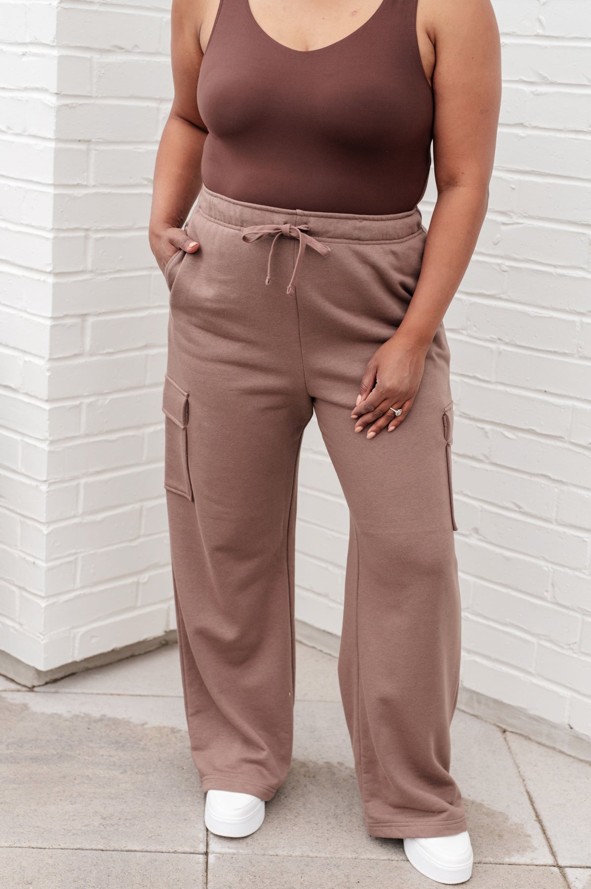 Run, Don&#39;t Walk Cargo Sweatpants in Smokey Brown