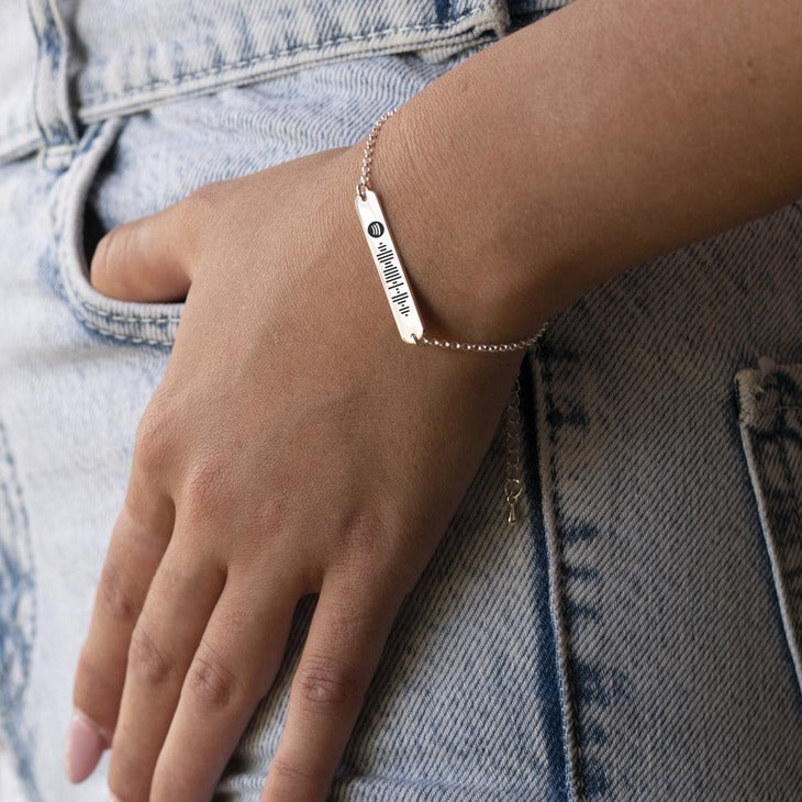 Bar Spotify Bracelet - Stirling Silver, 24k Gold or Rose Gold The Hott Mess Express - Caboose