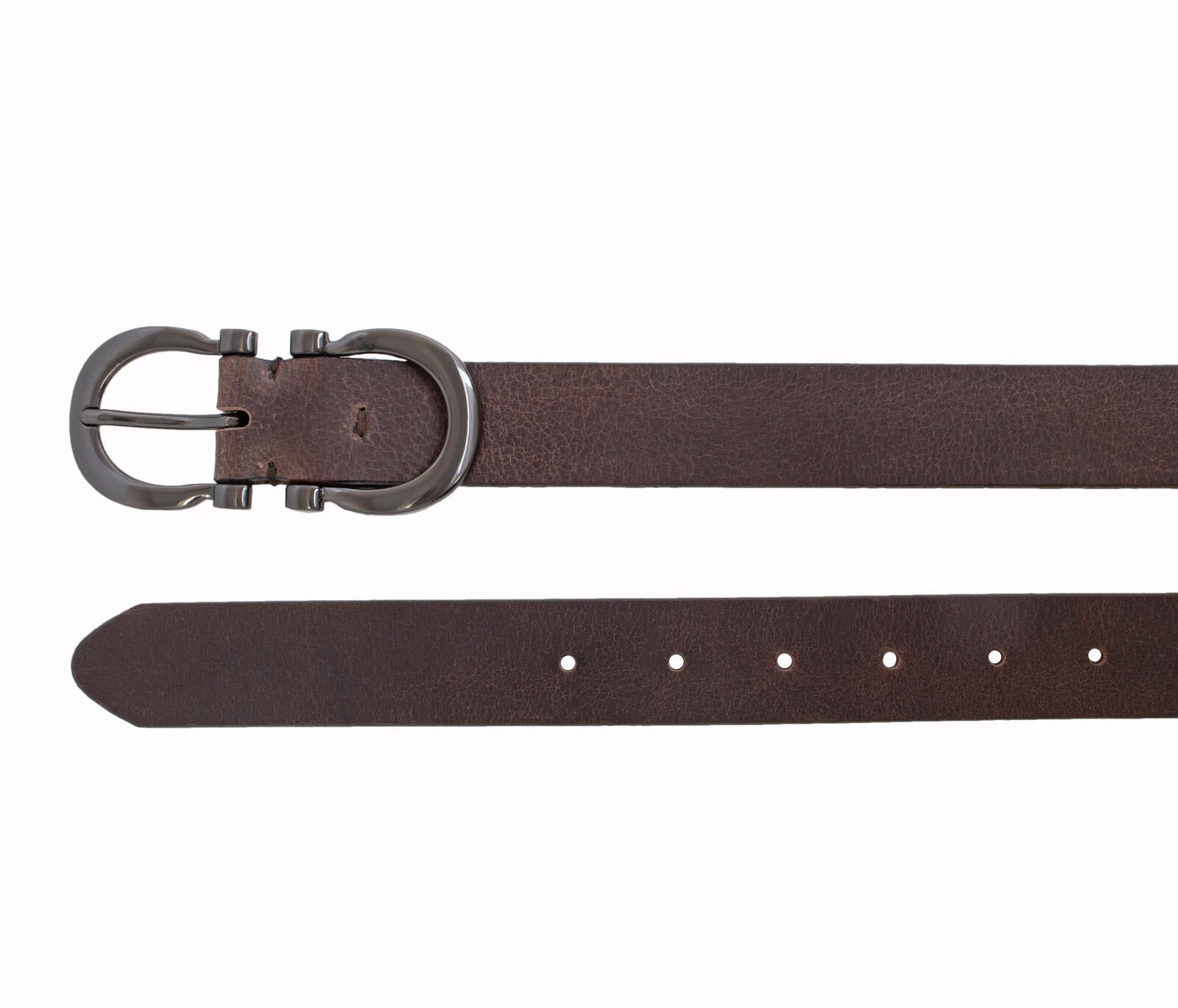 Silver Genuine Leather Belt