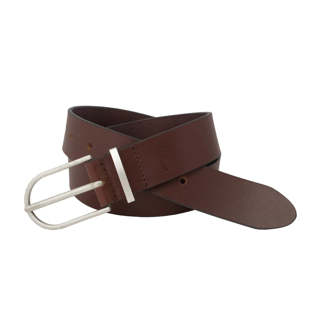 Silver Thick Genuine Leather Belt