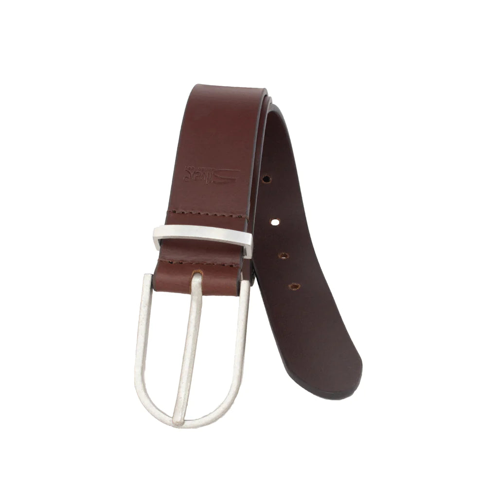 Silver Thick Genuine Leather Belt