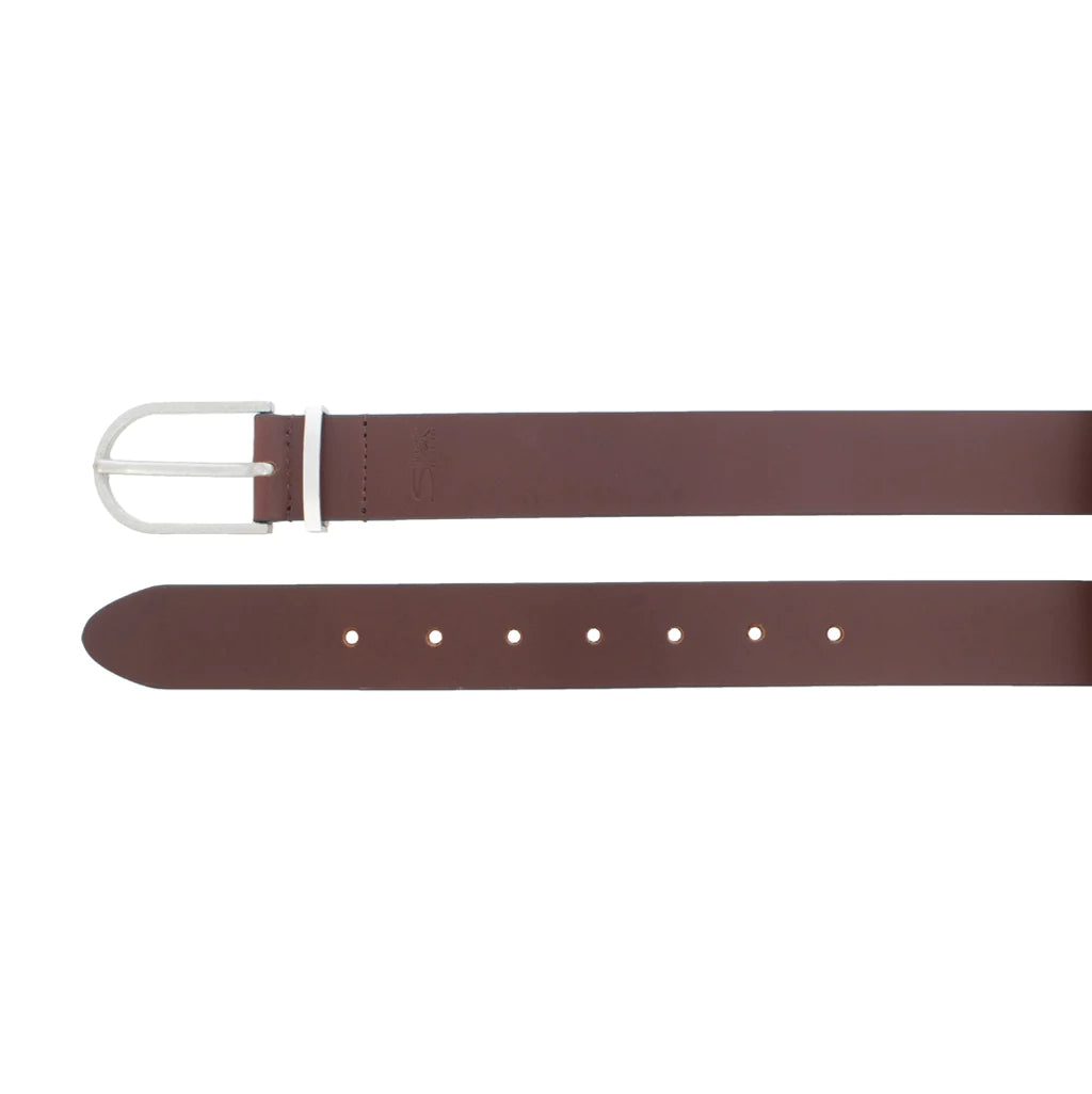 Silver Thick Genuine Leather Belt