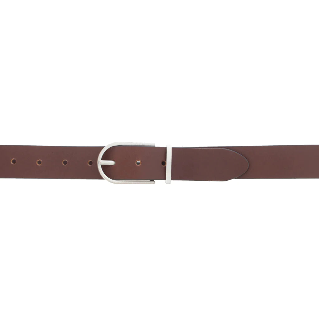 Silver Thick Genuine Leather Belt