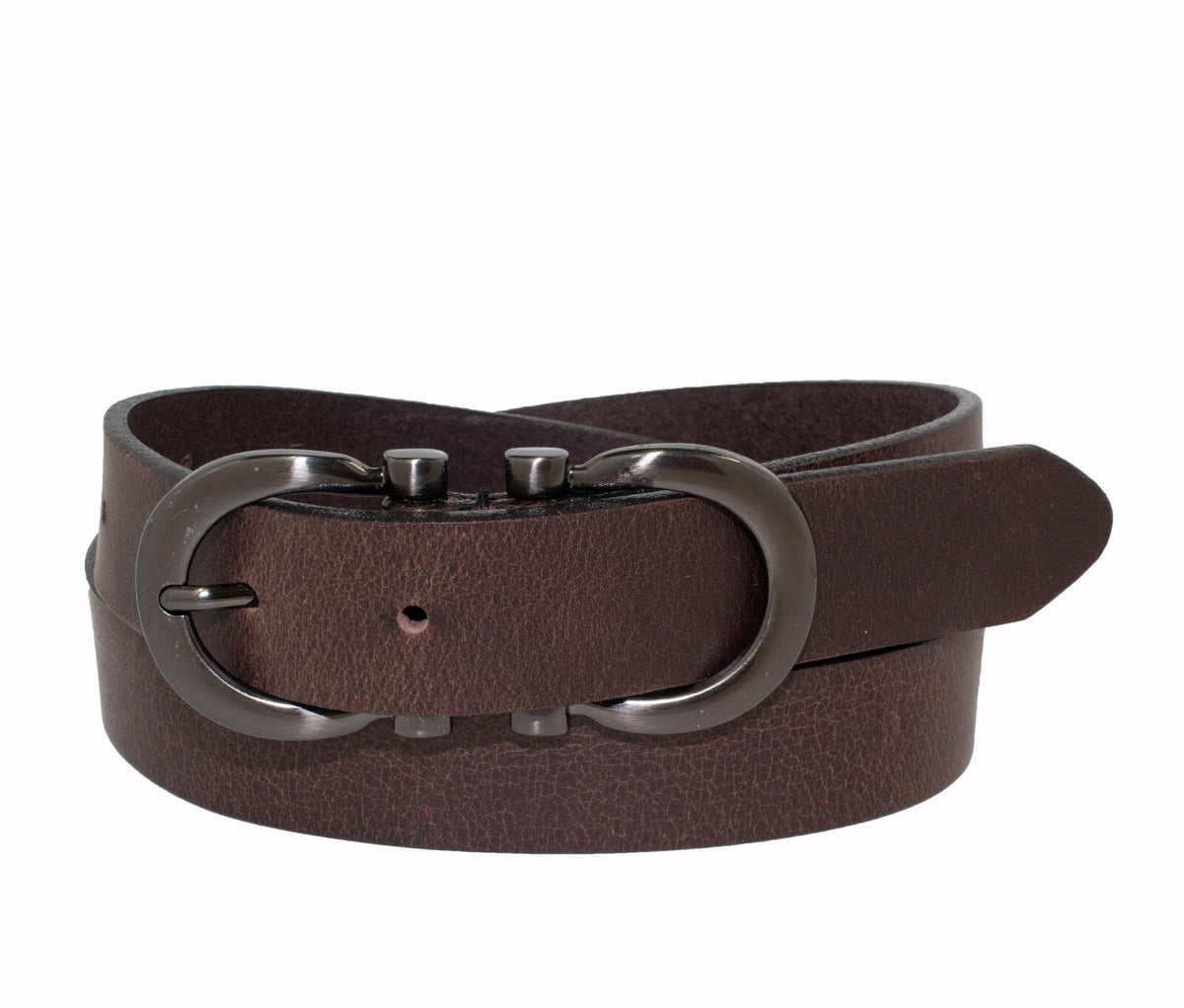 Silver Genuine Leather Belt