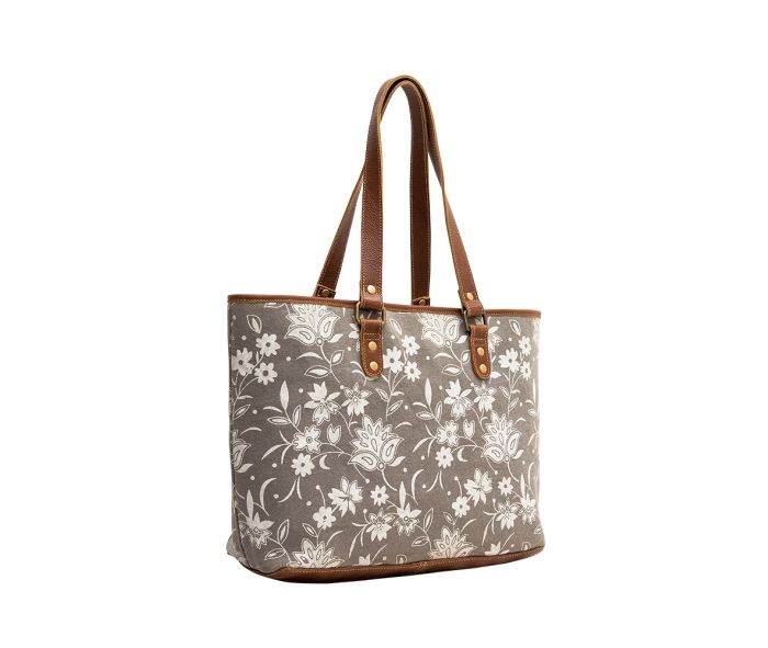 Cotton And Leather Tote