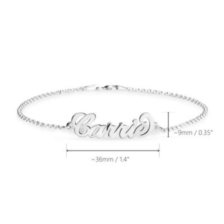 Carrie Style Name Bracelet  - Stirling Silver, 24k Gold or Rose Gold The Hott Mess Express - Caboose