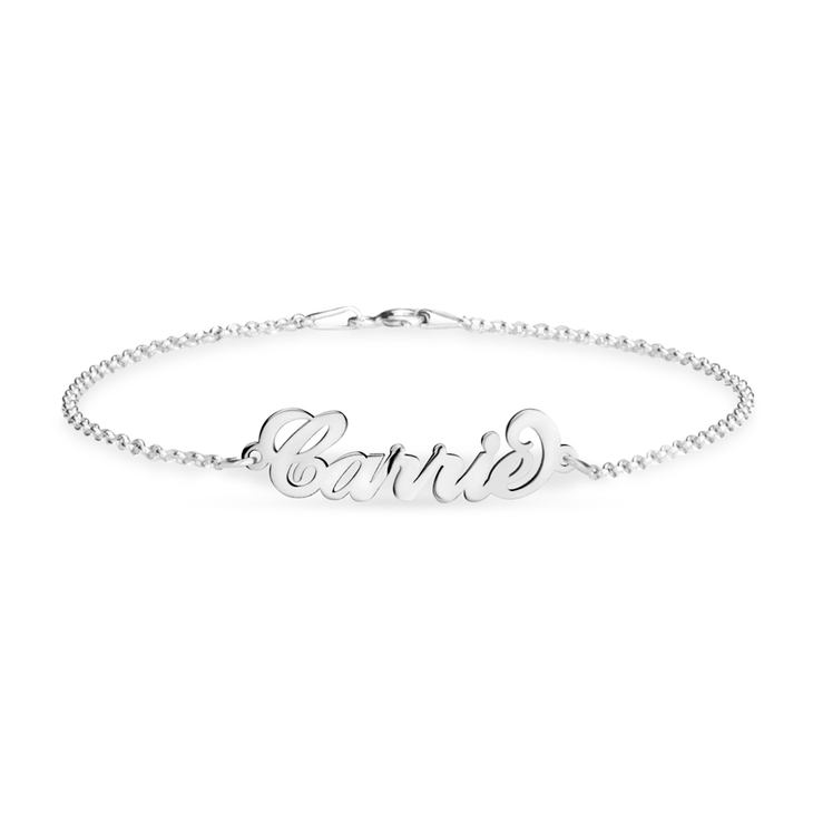 Carrie Style Name Bracelet  - Stirling Silver, 24k Gold or Rose Gold The Hott Mess Express - Caboose