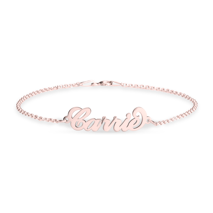 Carrie Style Name Bracelet  - Stirling Silver, 24k Gold or Rose Gold The Hott Mess Express - Caboose