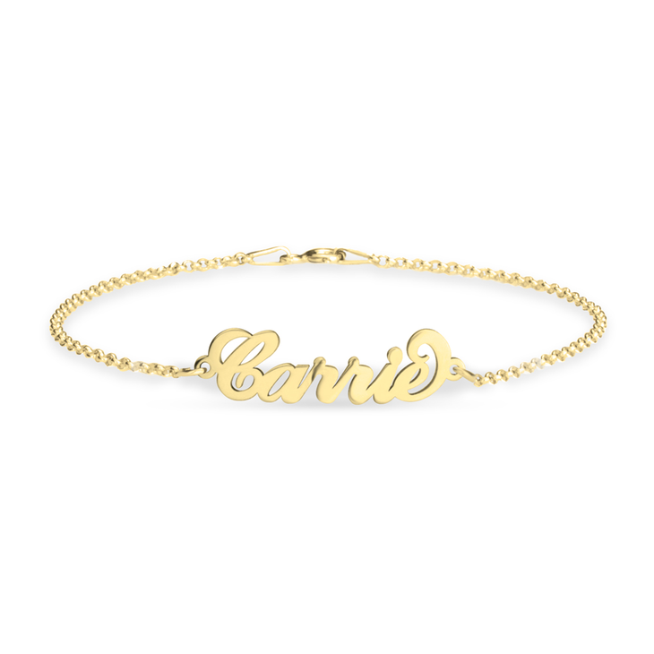 Carrie Style Name Bracelet  - Stirling Silver, 24k Gold or Rose Gold The Hott Mess Express - Caboose