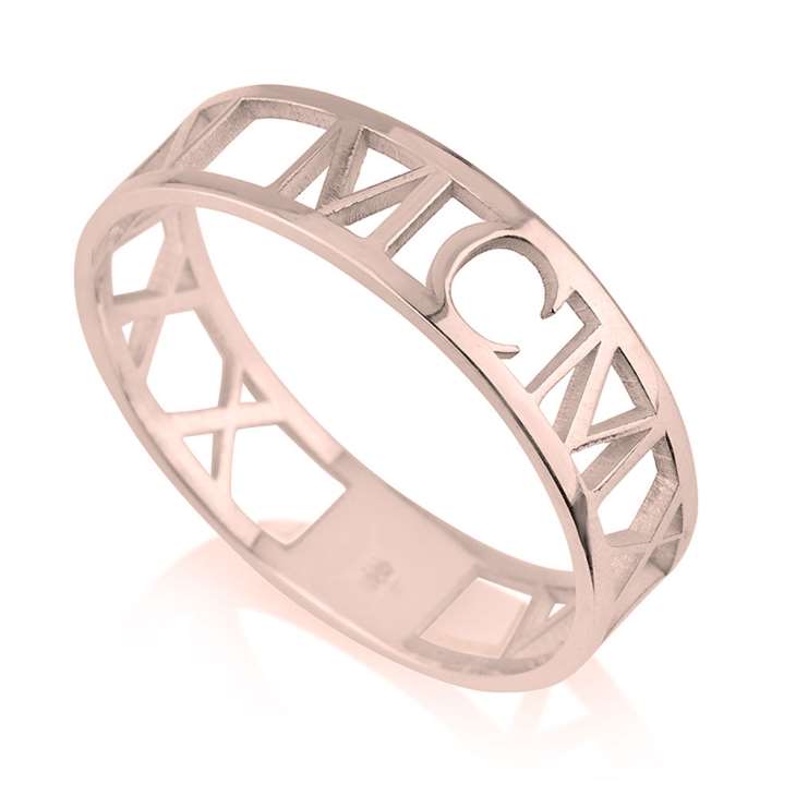 Custom Roman Numeral Ring - Sterling Silver, Gold or Rose Gold The Hott Mess Express - Caboose