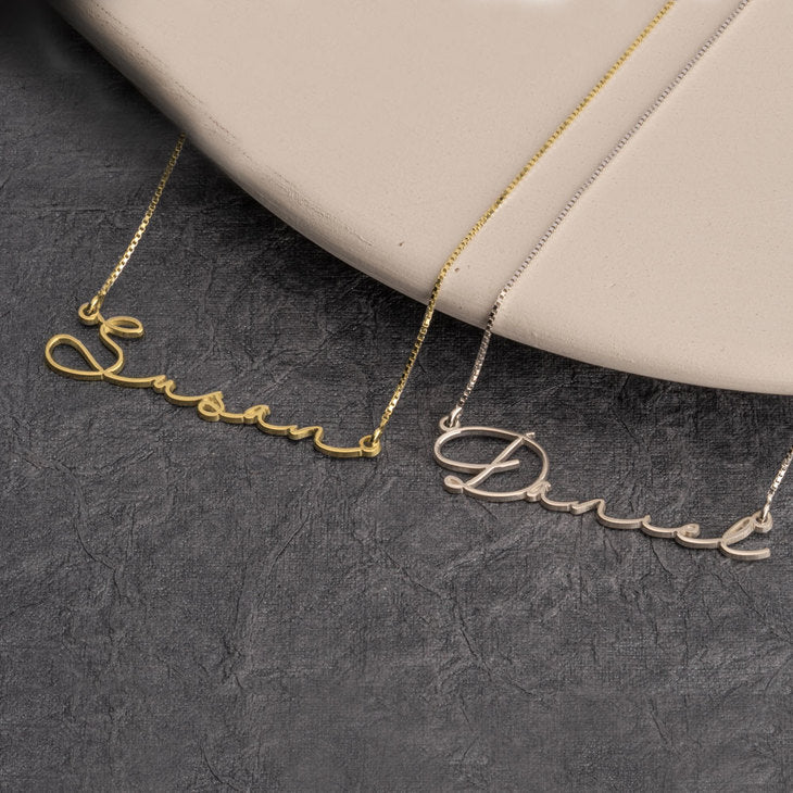 Dainty Script Name Necklace - Stirling Silver, 24k Gold or Rose Gold The Hott Mess Express - Caboose