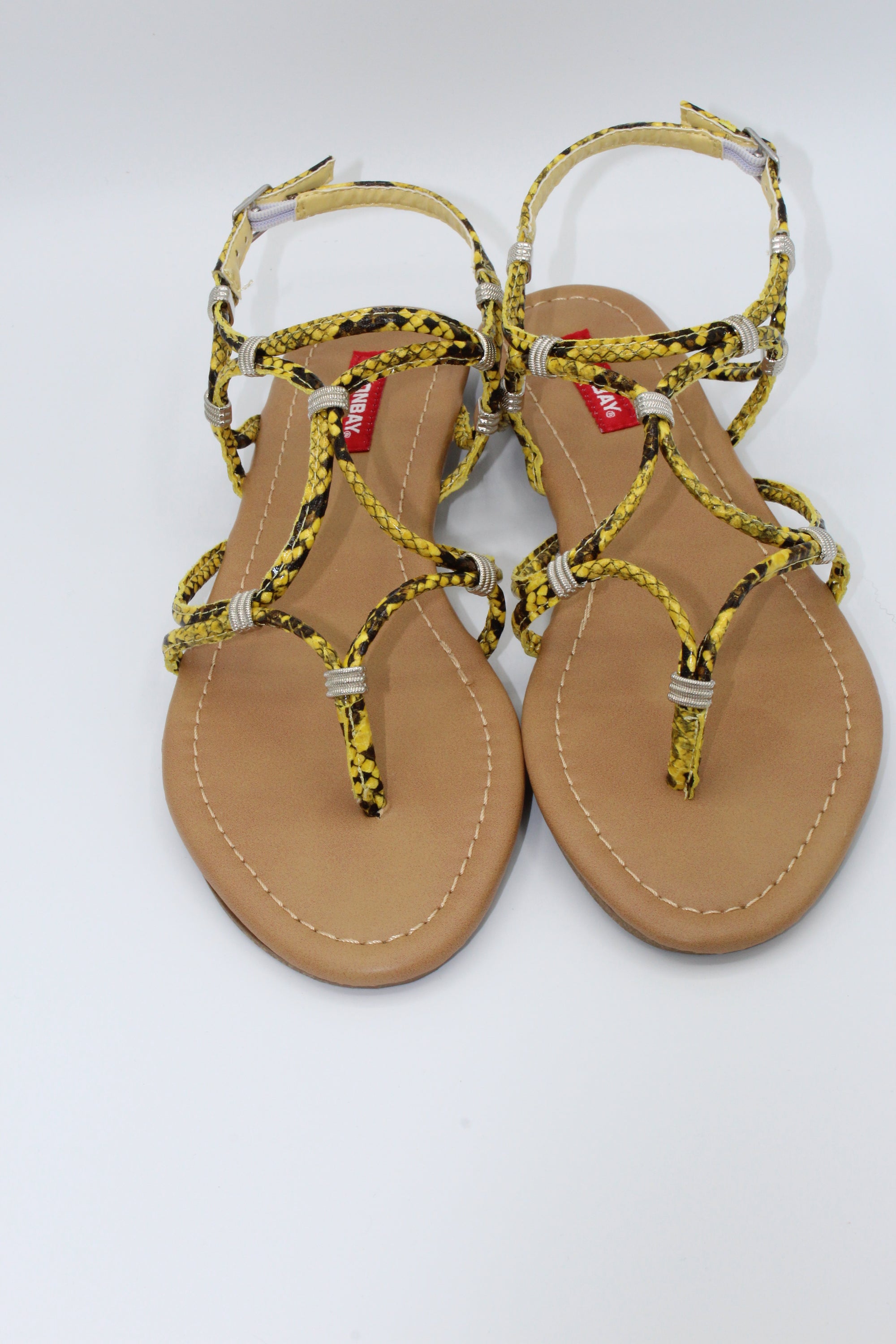 Yellow Snake Skin Sandals