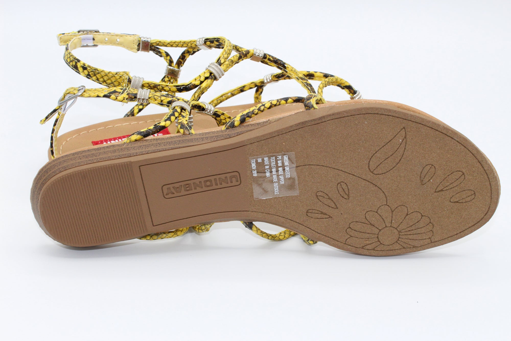 Yellow Snake Skin Sandals