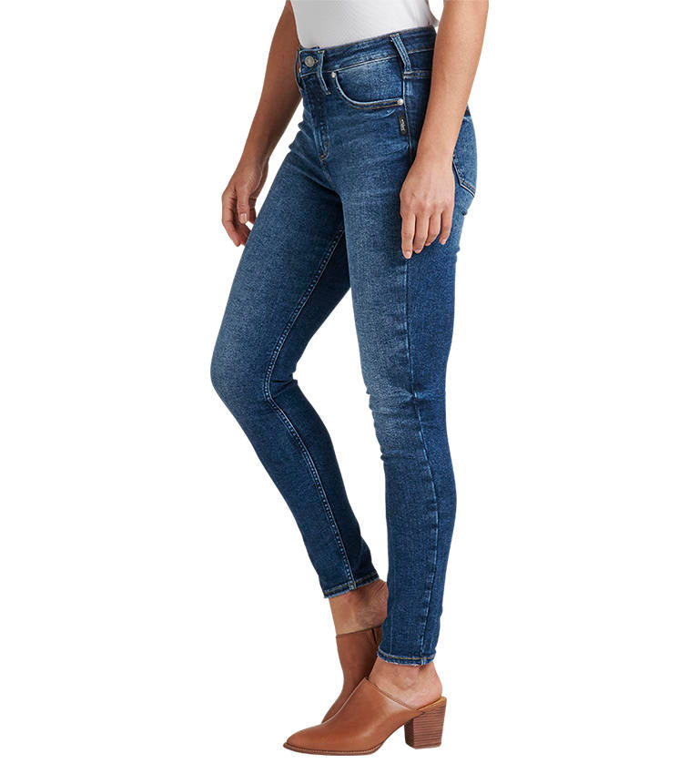 Silver Infinite Fit High Rise Skinny - Dark Wash