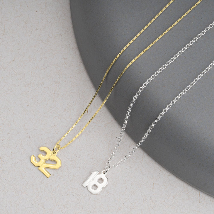 Number Necklace - Stirling Silver, 24k Gold or Rose Gold The Hott Mess Express - Caboose