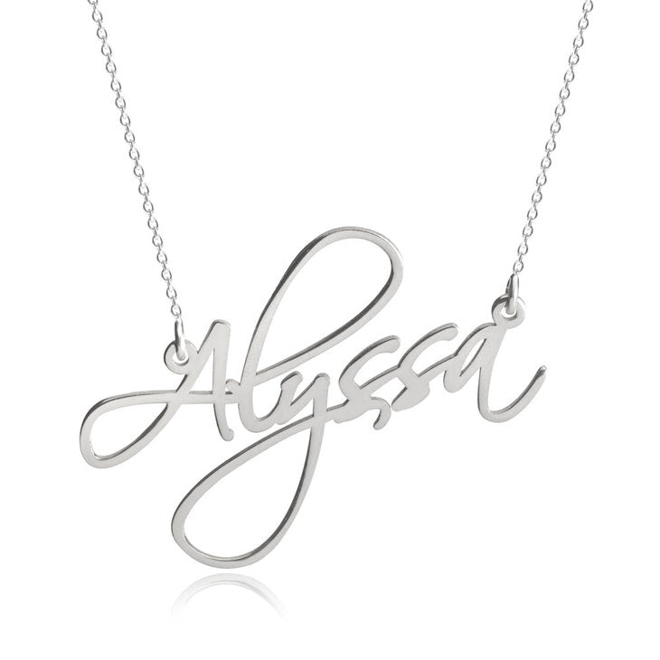 Script Name Necklace - Stirling Silver, 24k Gold or Rose Gold The Hott Mess Express - Caboose