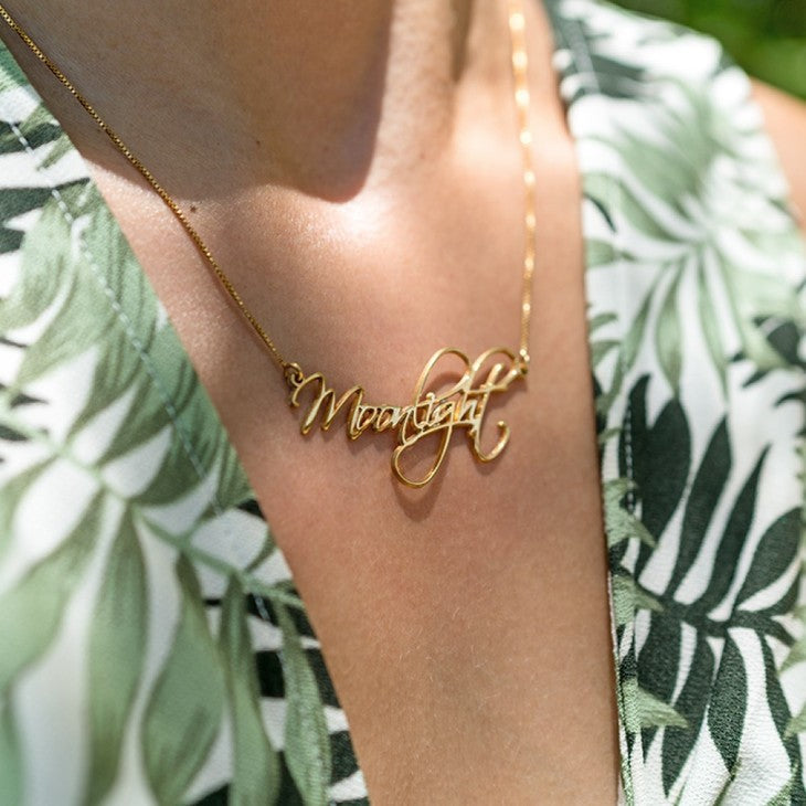 Script Name Necklace - Stirling Silver, 24k Gold or Rose Gold The Hott Mess Express - Caboose